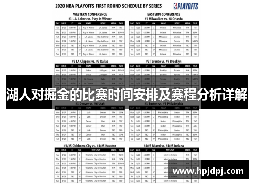 湖人对掘金的比赛时间安排及赛程分析详解